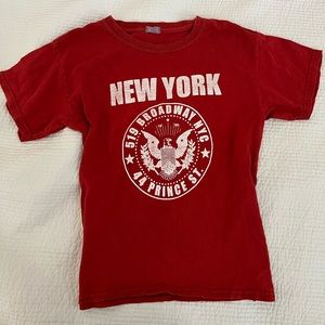 brandy melville red new york top